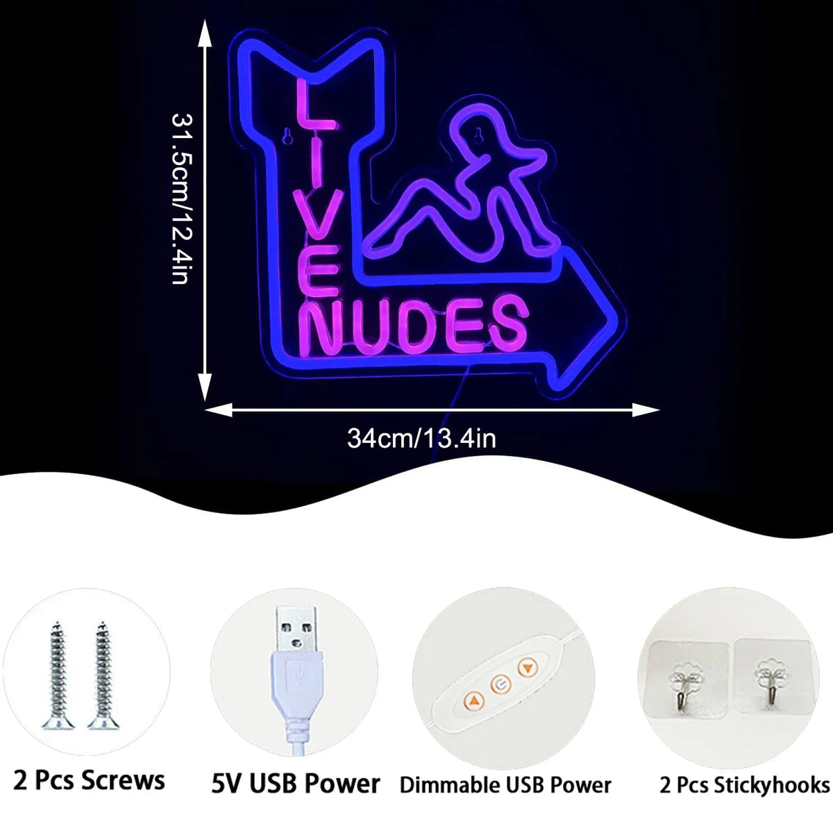 LED Live Nudes Neon Sign for Night Club Bar Decoration Adult Entertainment Arrow Design Purple Pink Glow Wall Art Lighting