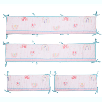 Crib Rail Cover Set and Baby Crib Liner  Baby Bumperless Crib Cot Protector Infant Bebe Bedding Set
