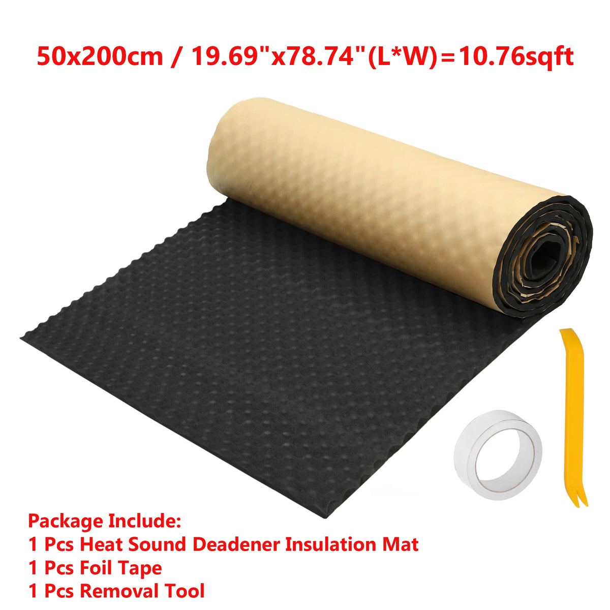 UXCELL 200cmx50cm 100x50cm Sound Deadener Insulation Mat Noise Heat Shield Insulation Automotive Deadening Foam Cotton Sound