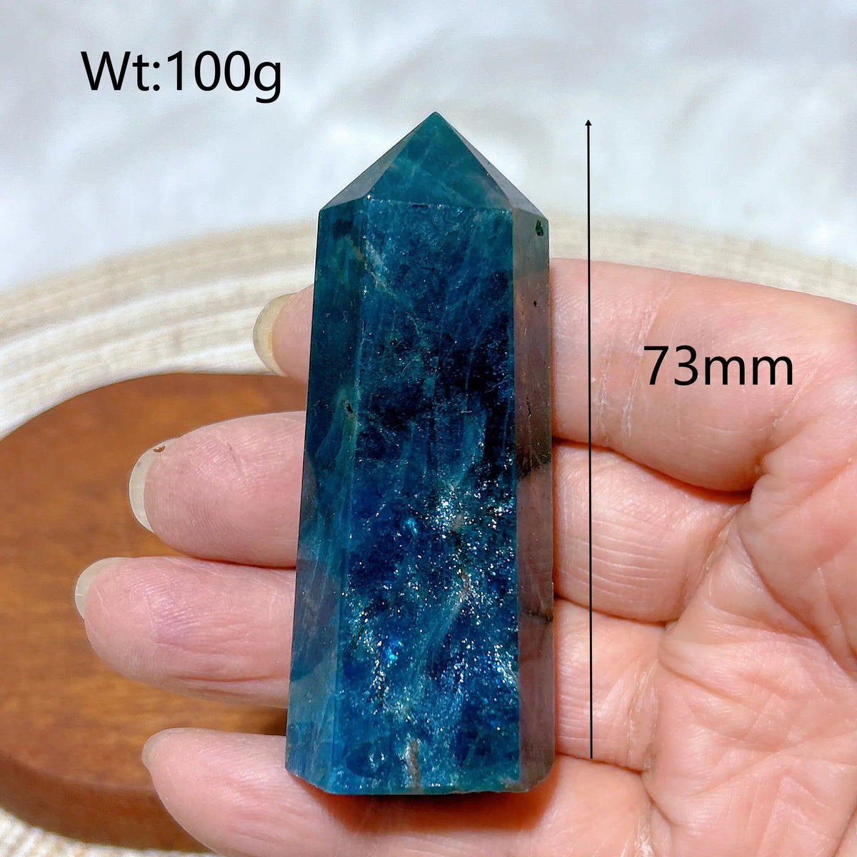 Natural Crystal Blue Flashy Apatite Tower Healing Gemstones High Quality Mineral Reiki Ornament Home Decorations Gift