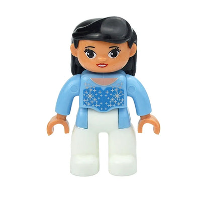 Figures Dolls Big Size Building Blocks Family Action Workers Doctor Police Farmer Compatible Large Bricks Duploes Kid Toys