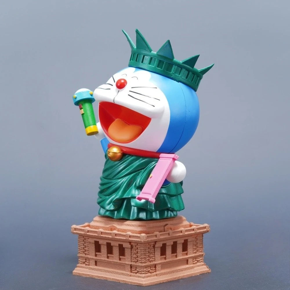 20cm/7.87in Anime Doraemon Figure Doraemon Cosplay Statue of Liberty Action Figures Pvc Statue Collection Model Toys Gifts