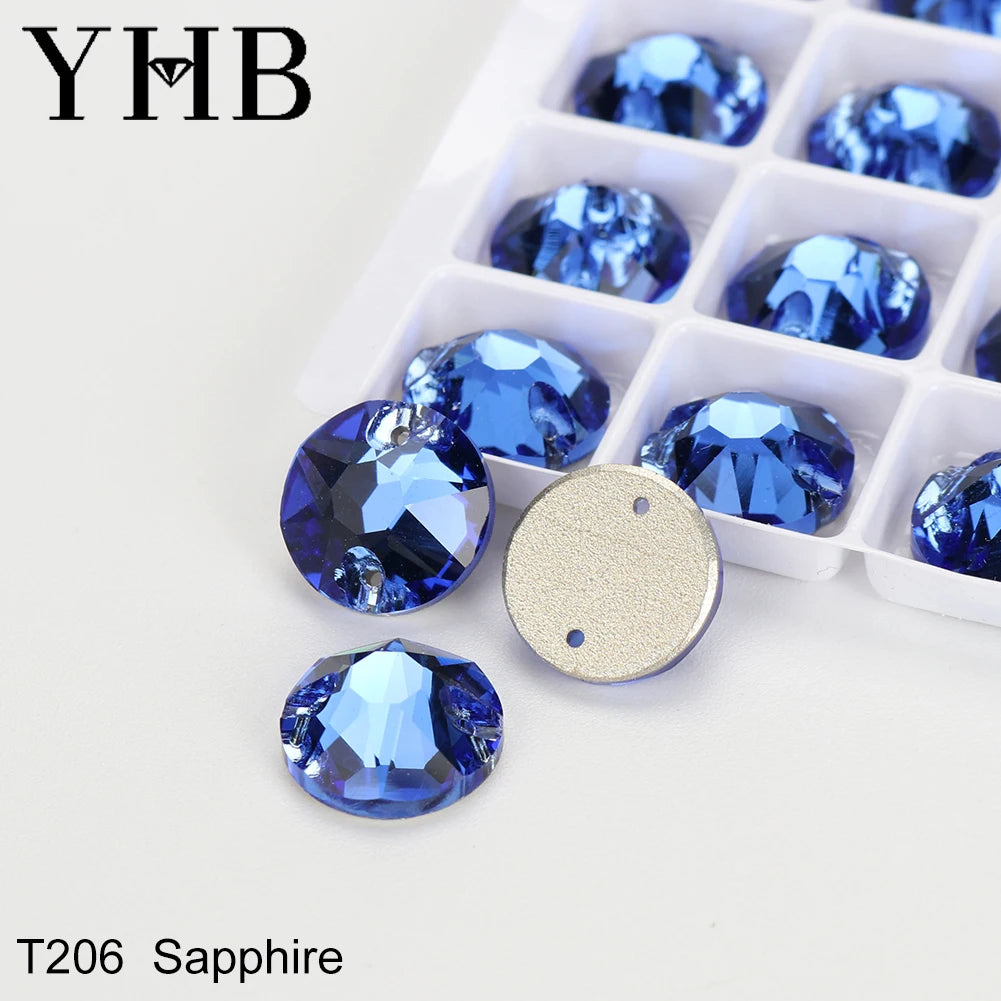 YHB Top Quality XIRIUS Glass Crystal AB Moonlight Sewing Stones Flatback Sew on Rhinestones For Garment Clothes Bags