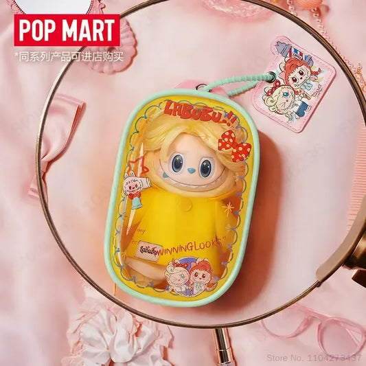 Original POP MART Labubu Vintage Barber Shop Blind Box Clear Display Bag High Transparent Dustproof Pouch For Labubu Dolls Gifts