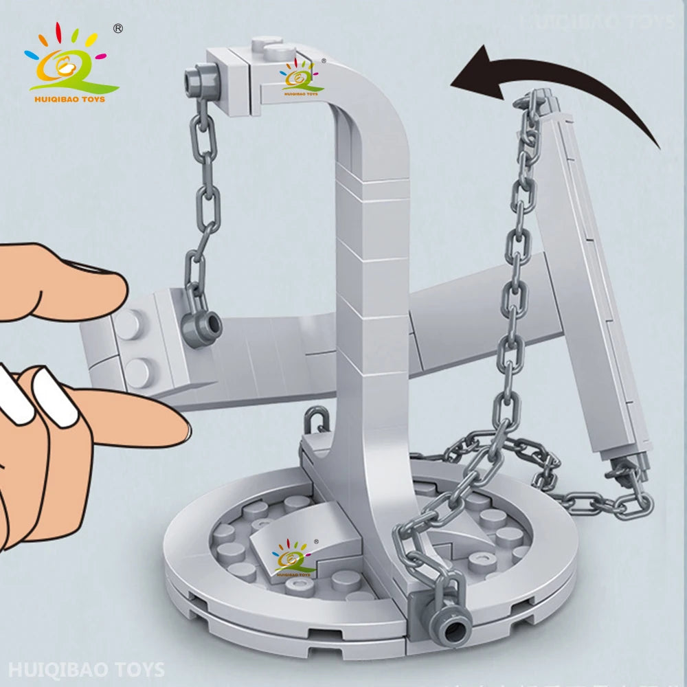 HUIQIBAO MOC Tensegrity Sculptures Anti-Gravity Building Blocks Creator Novel Physics Balance DIY Bricks Toys for Children Gift