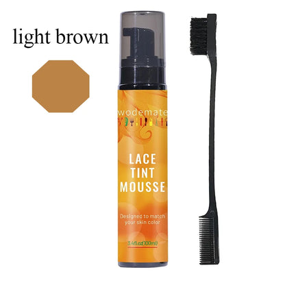 Tinted Lace Precison Parting Pen 100ml Lace Tint Mousse Brown Lace Dyeing Spray Wig Lace Tint With Brush Applicatior Wholesale