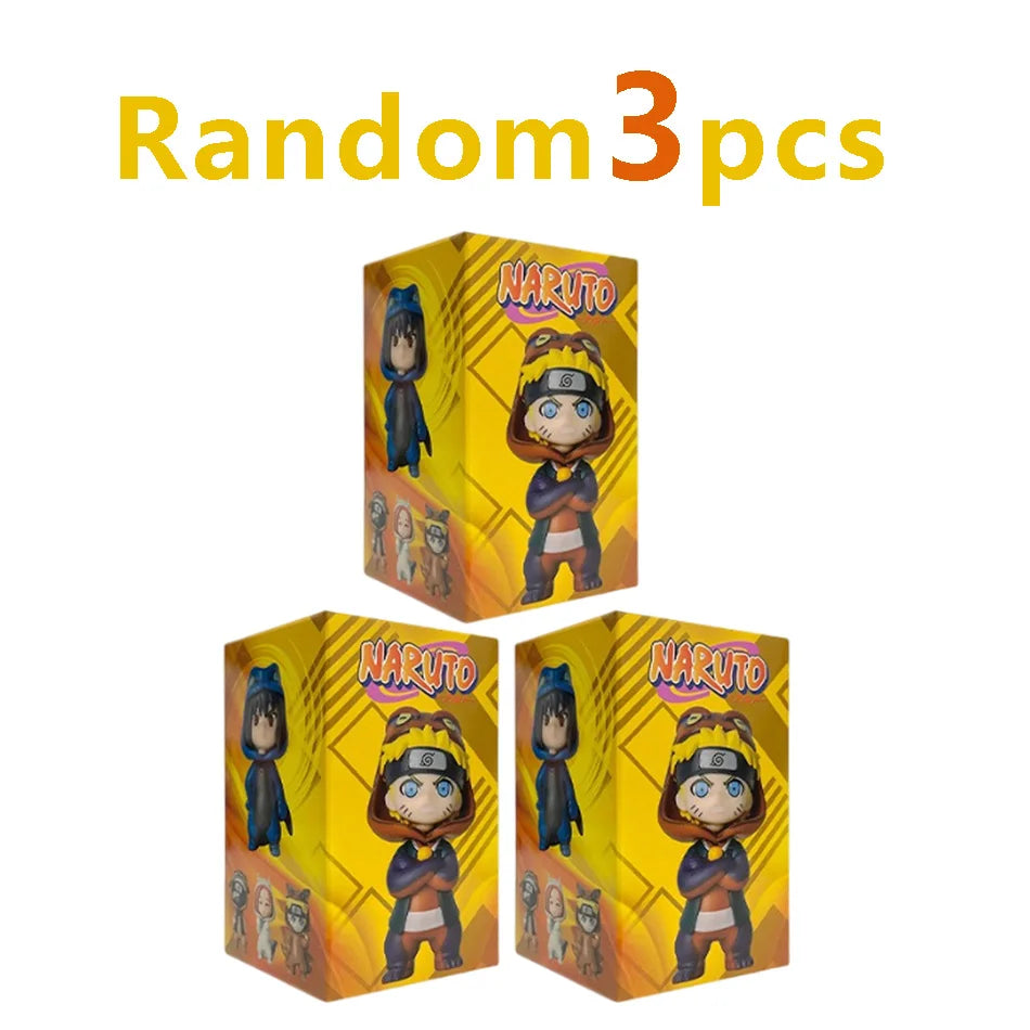 Anime 8cm Naruto 9pcs Set Random Blind Box Haruno Sakura Kakashi Sasuke Action Figure Movie Model Toy Birthday Christmas Gift