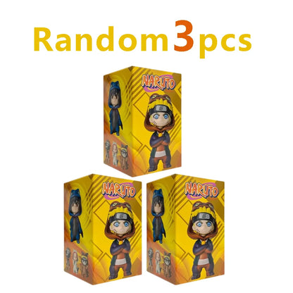 Anime 8cm Naruto 9pcs Set Random Blind Box Haruno Sakura Kakashi Sasuke Action Figure Movie Model Toy Birthday Christmas Gift