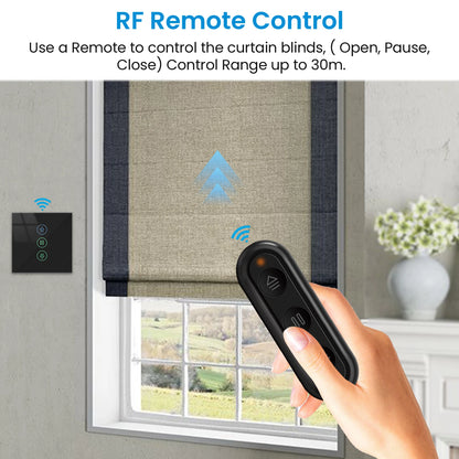 Tuya Black Curtain Roller Shutter Blinds Switch Smart Life App Percentage Progress Remote Control Google Assistant Alexa