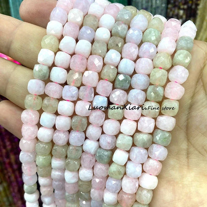Natural Stone 7-8MM Faceted Square Lapis Lazuli Loose Cube Spacer Beads for Jewelry Making Diy Earrings Bracelets Accessories