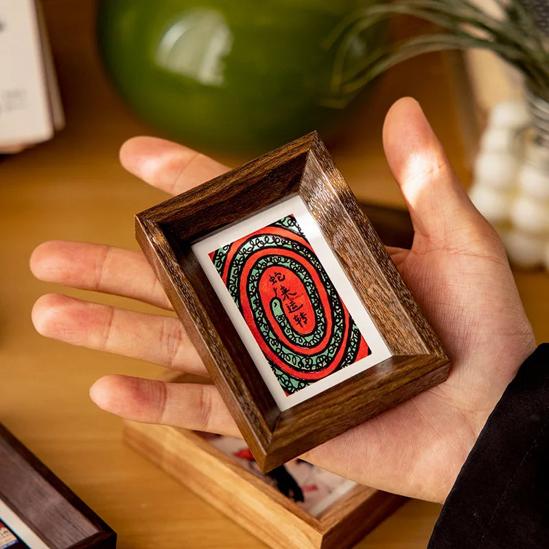 Mini Wooden Photo Frame 3 Inch Polaroid Picture Display Stand Small Card Collectible Frames Tabletop Desk Ornament for Family