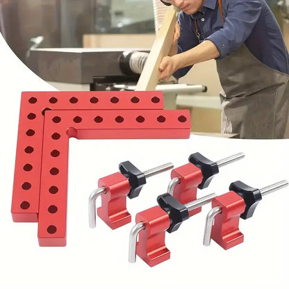 1 Set 90 Degree Premium Aluminum Alloy Metal Corner Clamps For Woodworking Positioning Fixed Right Angle Clamp Hand Tool