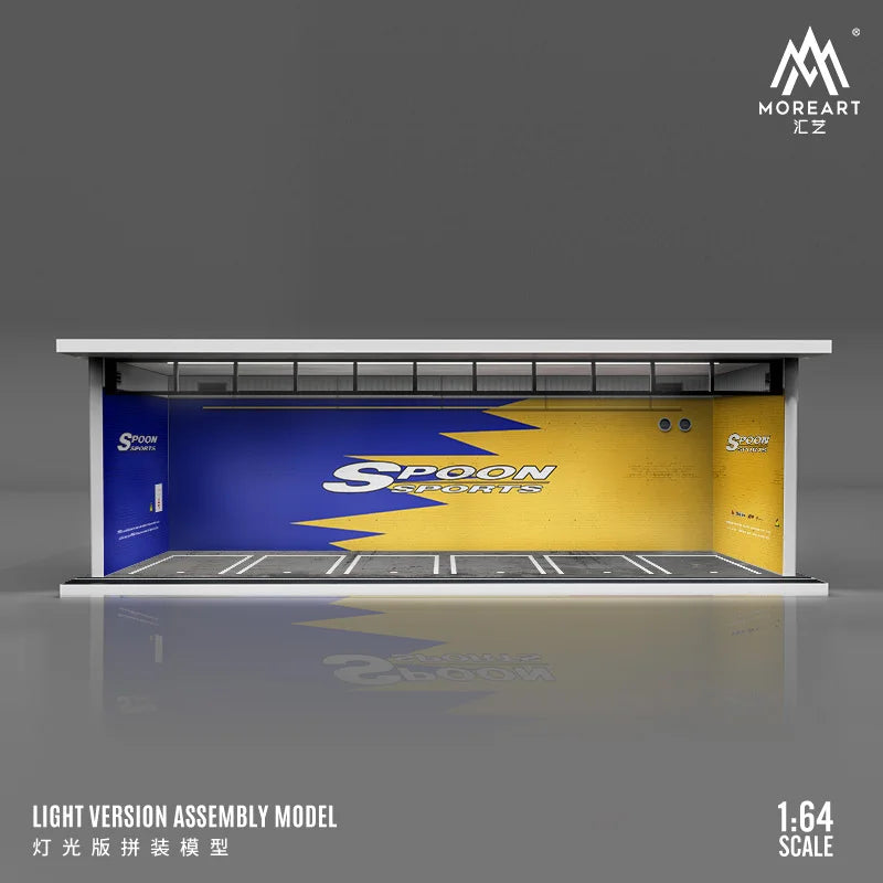 MoreArt 1:64 HKS/Advan/Spoon/Falken Painting Parking Lot Diorama, Light Diorama For Gift&Diaplay&Collectioin