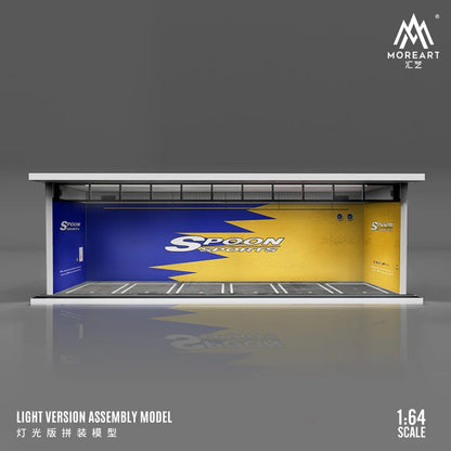 MoreArt 1:64 HKS/Advan/Spoon/Falken Painting Parking Lot Diorama, Light Diorama For Gift&Diaplay&Collectioin