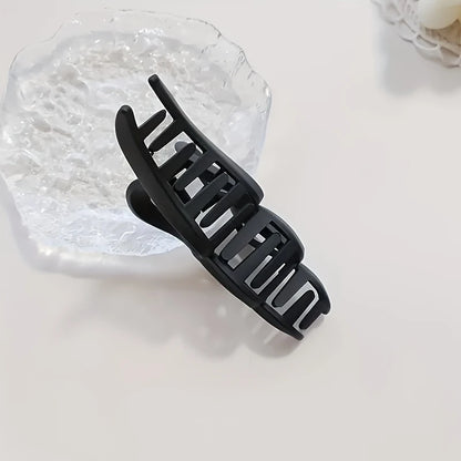 Women'S Matte Wave Hair Clip - Retro Y2K Style, Solid Color Shark Clip - Easy To Knot And Style