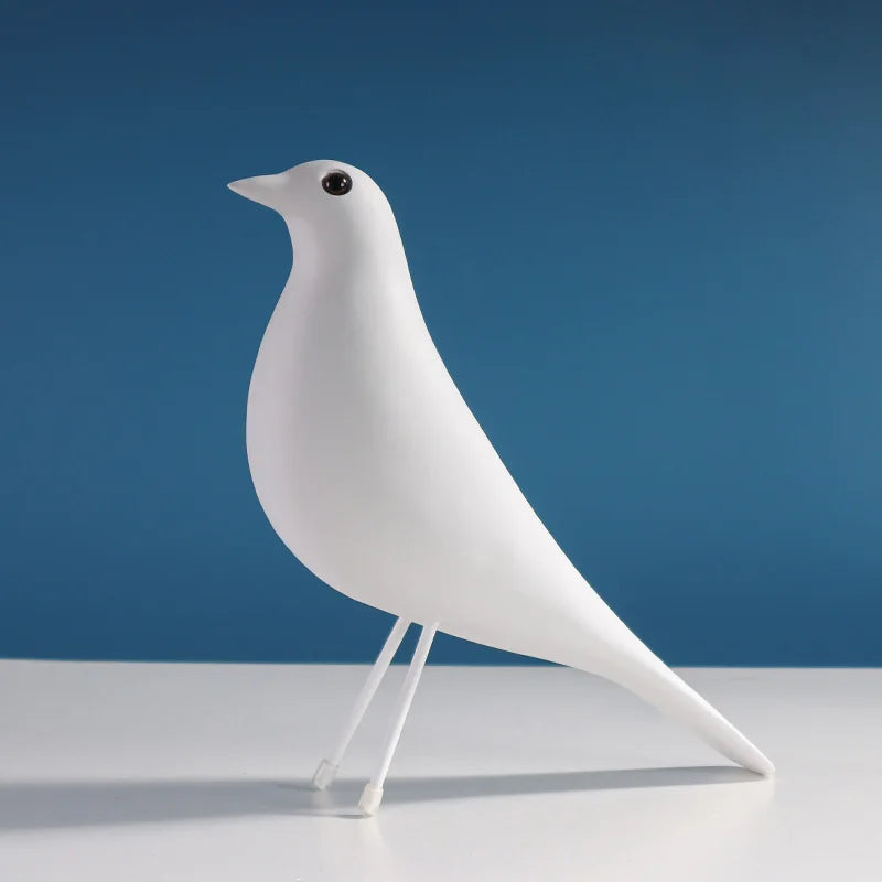 Nordic Style Bird Resin Statue, Modern Minimalist Sculpture Decorative Ornament for Bedroom Living Room Study Office