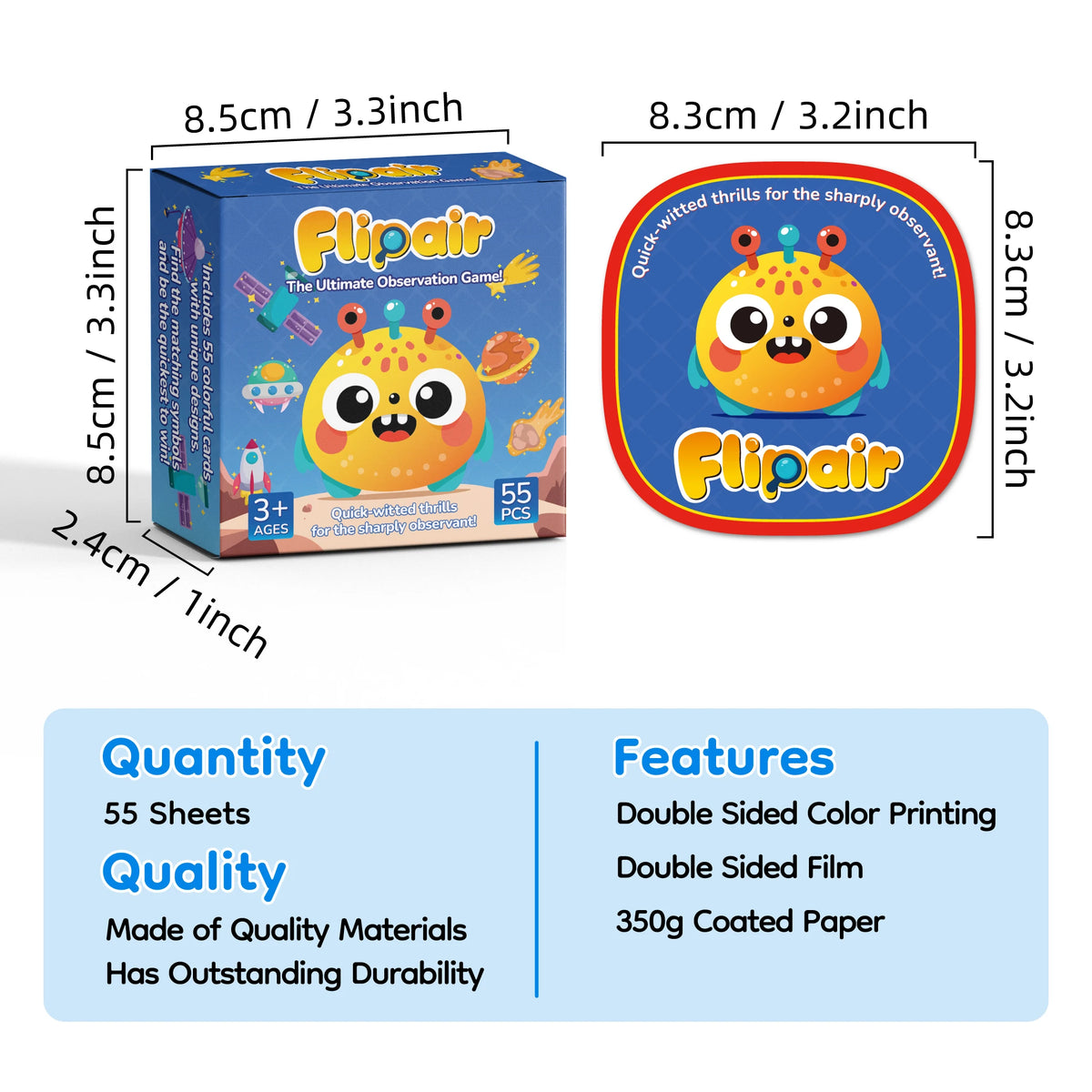 Quickly Patterns Matching Card Game Set - Memory Concentration Training Visual Perception Family School Party Travel Game
