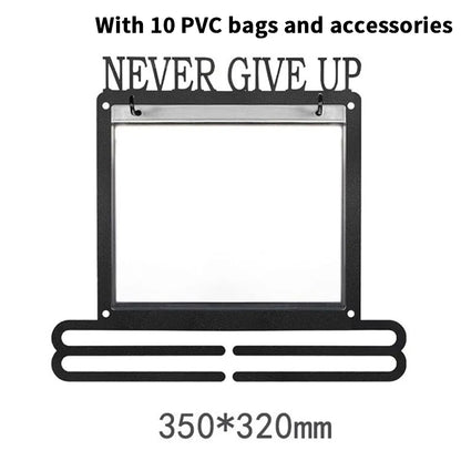1Pc Metal Wrought Iron Medal Hook Rack - Wall Mounted Square Display Stand, Numbered Multifunctional Cloth Hanger Wall Decor
