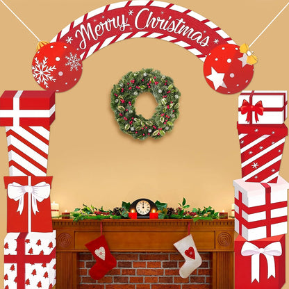 Christmas Hanging Door Banner Merry Christmas Decoration for Home festival Gift Box Xmas Door Navidad Notal Noel New Year 2026