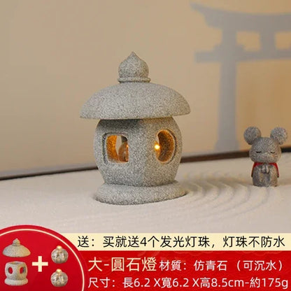 Landscape Decoration Fish Tank Micro Landscape Zen Style Ancient Style Japanese Stone Lantern Sand Table  Mini Decoration