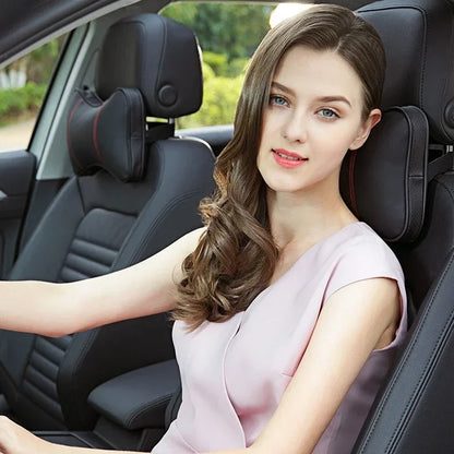 PU Leather Car Headrest Pillow Seatbelt Shoulder Pad For Toyota GR Sport GAZOO RACING Yaris Hil Corolla Car Accessories