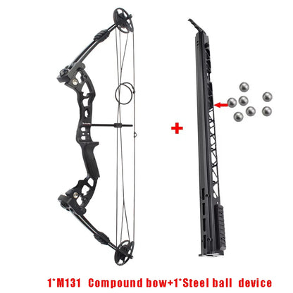 Powerful Compound Bow Metal Shooting Catapult Continuous Fire Magazine Steel Ball  for Right Hand  Single String Bow