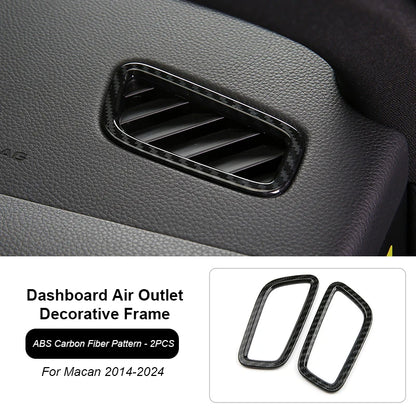 For Porsche Macan 2014-2024 Car Instrument Dashboard Side Outlet Air Vent Trim Decorative Frame Cover Interior Modification