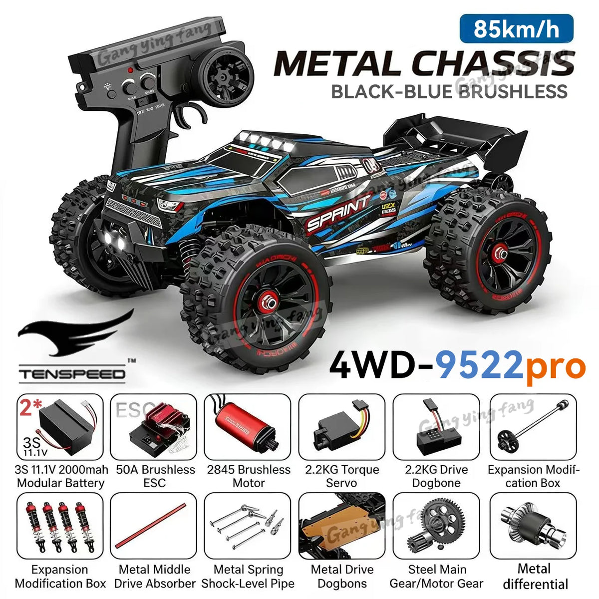 RC Car Brushless 4WD 9522PRO 85KM/H High Speed  Off-Road Drift Remote Control Car 1:16 Professional Racing Cars 9522 50KM/H