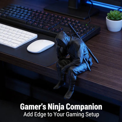 Japanese Seated Ninja Figurine 3D Printed Sad Healing Guardian Statue Wall Hanging Ornament Creative Desktop Home Office Decor