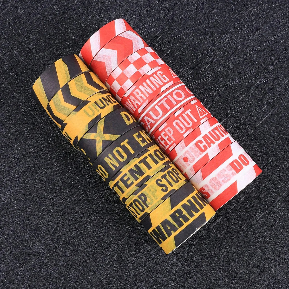 16 Rolls Caution Warning Washi Tape Safety Pattern Decorative Sticker For DIY Crafts Journal Planner Scrapbooking Stationery