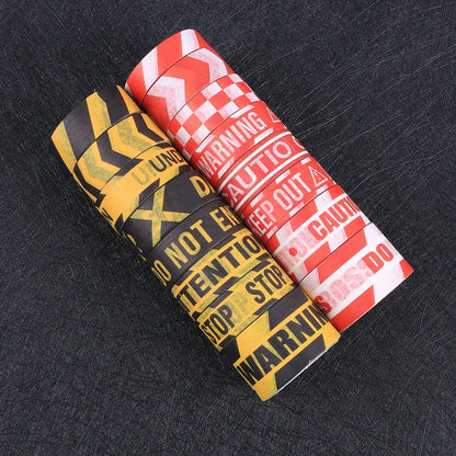16 Rolls Caution Warning Washi Tape Safety Pattern Decorative Sticker For DIY Crafts Journal Planner Scrapbooking Stationery