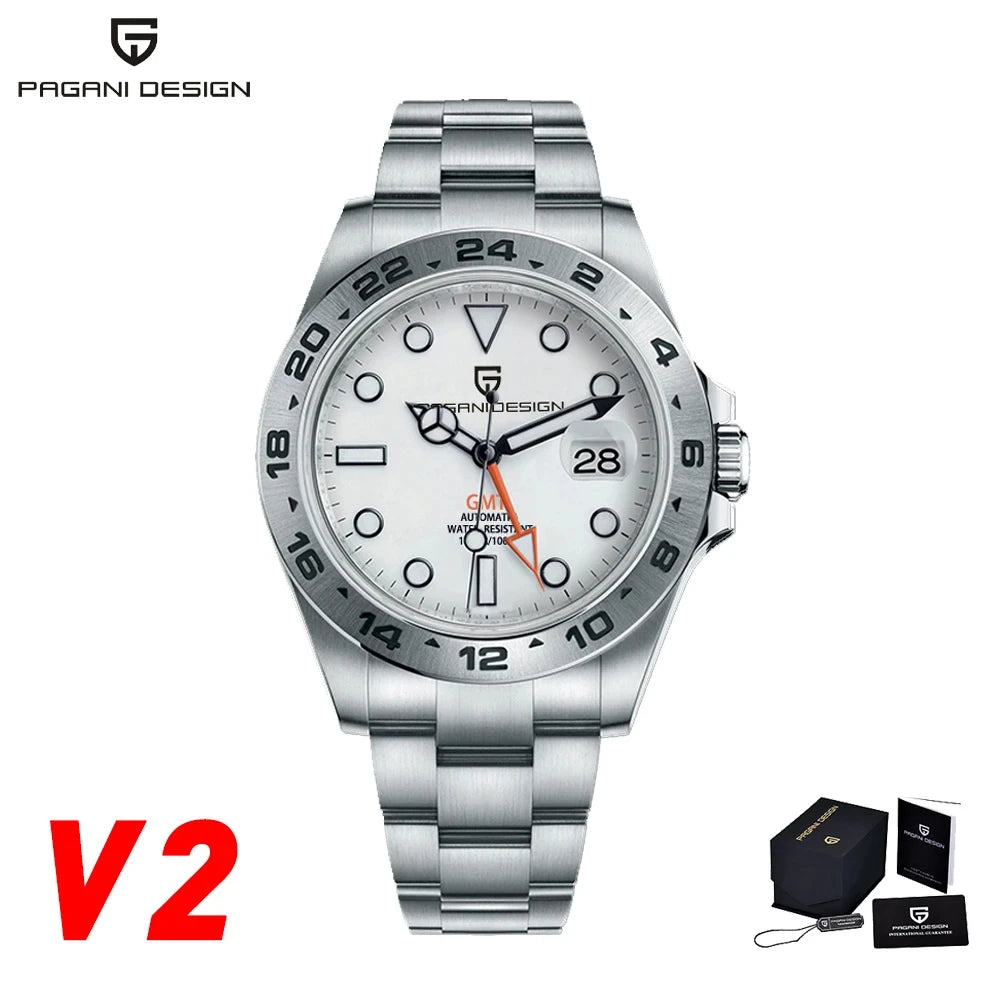 2026 PAGANI Design New Men's Automatic Mechanical Watches GMT Watch 42mm Sapphire Stainless Steel Waterproof Watch Reloj Hombre