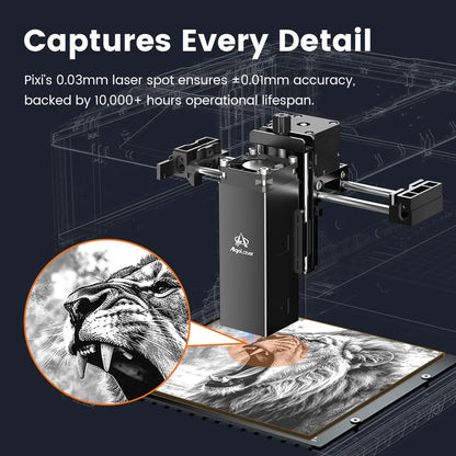 AlgoLaser PIXI Mini Portable Laser Engraver with Touch Screen Smart Class 1 Laser Engraver Machine for Business DIY Logo Dog Tag