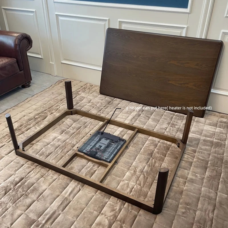 Japanese Style Kotatsu Foot Warmer Heated Table Rectangle 120cm Home Furniture Modern Wood Living Room Floor Coffee Table Wooden