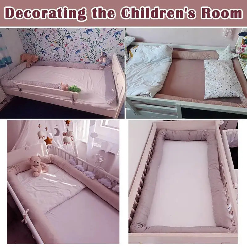  ﻿ 2M Long Baby Bumper Bed Pillow Cushion for Infant Crib Protector Height 8cm Cot Room Decor Bedding Set