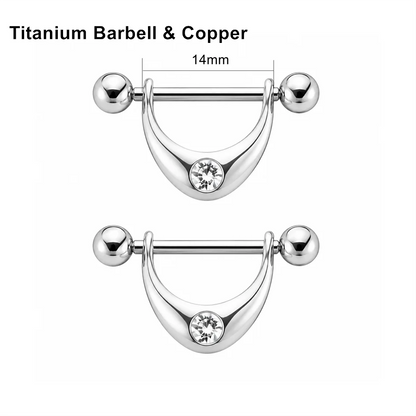 2Pcs 14G 16G Titanium Nipple Barbell For Women Men Gothic Punk Skull Alien Vampire Teeth Nipple Rings Body Meme Piercing Jewelry