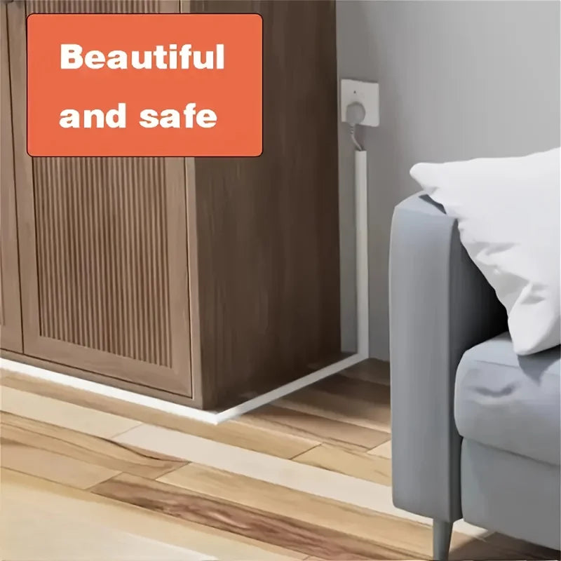 1PC 1/3M Self-Adhesive PVC Cable Management Strip Decorative Wire Protection Strip Suitable for Covering Wires on Walls Floors