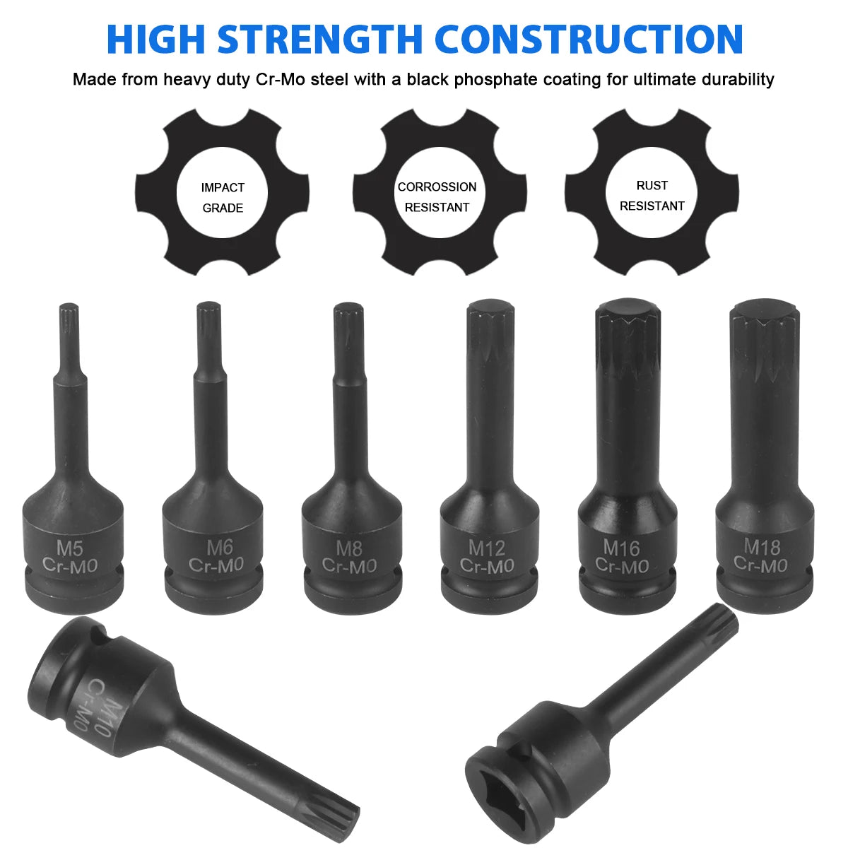 Bicycle Torque Wrench Set  8Pcs/Set Universal Sleeve Head Hex Cr-v Bit Set Drill Wrench Socket Spanner Pro Motorcycle Repair Kit