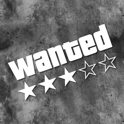 1PC Wanted Star Motorcycle Sticker Decoration DIY for Motorbike Fuel Tank Side Panel Car Electric Scooter Waterproof Vinyl Decal
