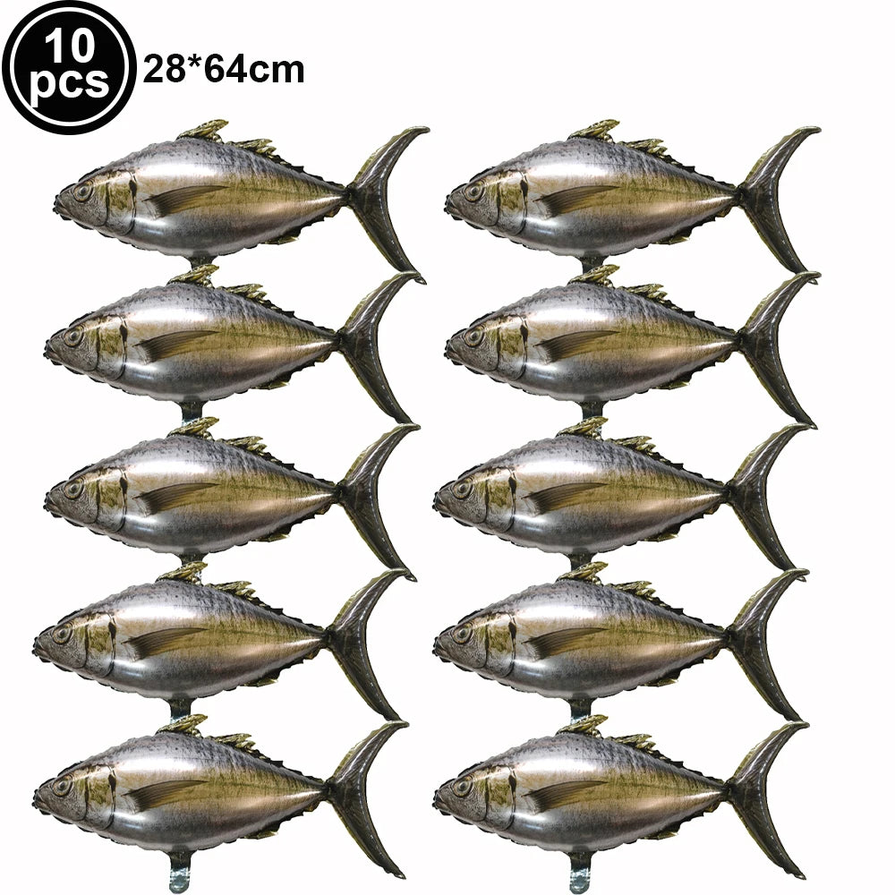Fish Balloons Realistic Balloons Fishing Birthday Party Decor Cute Inflatable Fish Balloons for Fishing Theme Party Decorations