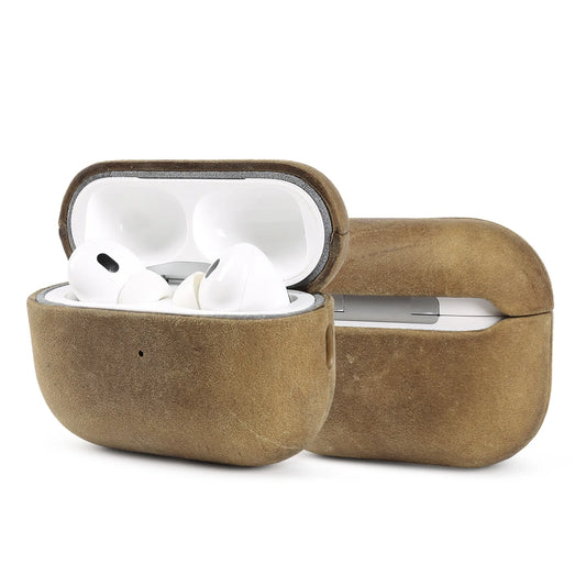 Vintage Crazy Horse Leather Case For Airpods Pro 2 Cases Airpods5 4 3 Wireless Bluetooth Headphone Earphone Box Protective Cover