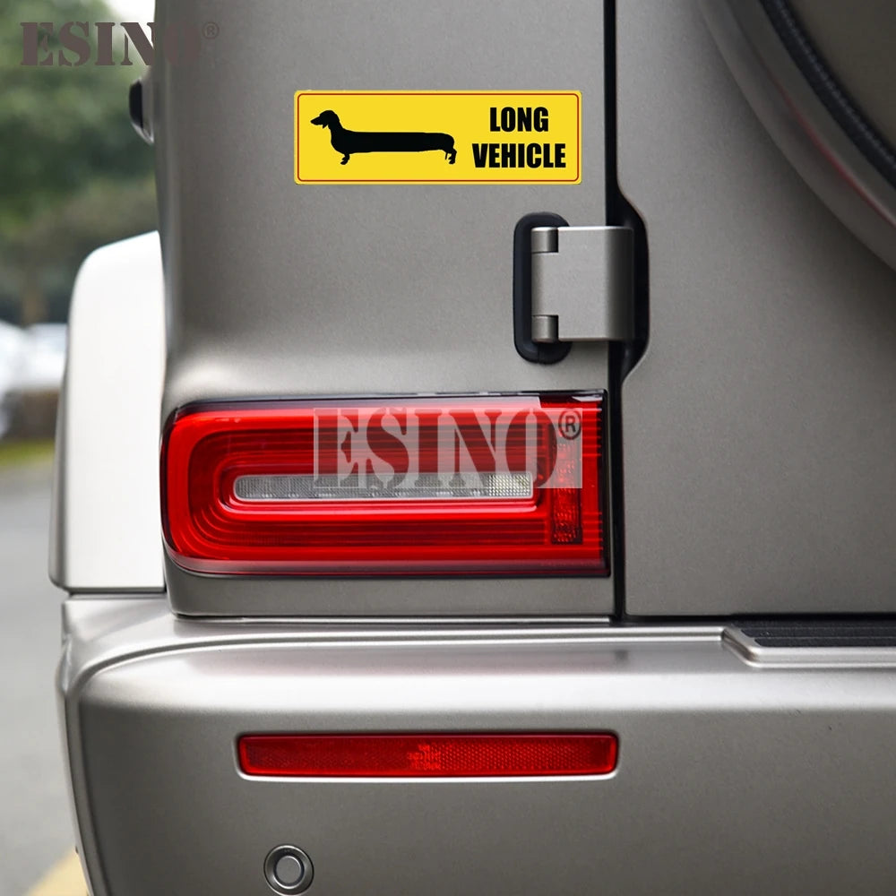 Car Styling Creative Funny Long Vehicle Dachshund Dog Pet Decal Cartoon PVC  Waterproof Car Body Sticker Pattern Vinyl