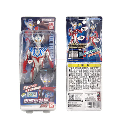 Bandai Original Genuine 17.5cm Vocal Ultraman Series Model Ornaments Movable Figure Model Collection Holiday Gifts Hot