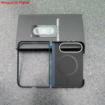 For iPhone Duo Ultra Thin 600D Carbon Fiber Textured Magnetic Case for iPhone Ultra 18 Fold Case for Magsafe Magnetic Case
