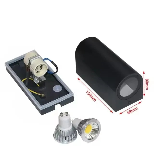 GU10 Simple Modern Wall Light For Garden Patio 5W 10W Waterproof Outdoor LED Wall Lamp Double Head Lighting Aluminum AC110V 220V
