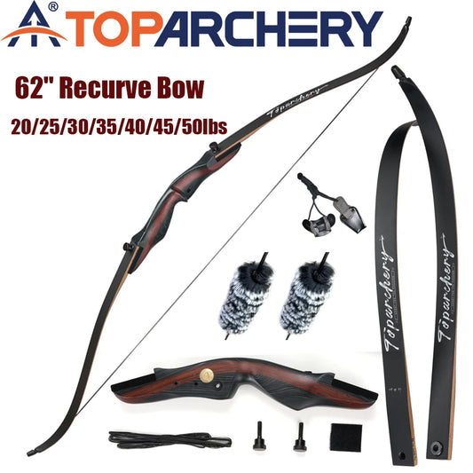 20-50lbs Archery Recurve Bow 62'' Wood Take down Right Hand Bow for Adults Teens Outdoor Archery Practice
