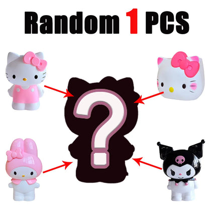 Cute Kawaii Sanrio Characters Figure Pen Cup Hello Kitty Kuromi My Melody Desktop Storage Decor Collectible Toy Gift Office