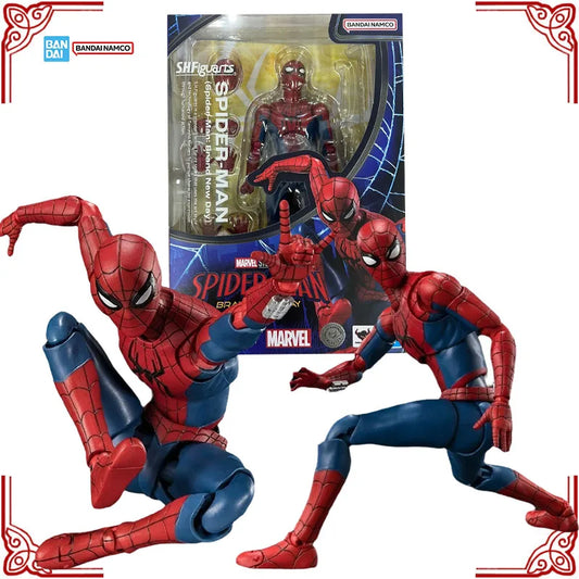 In Stock Genuine Bandai Marvel Model Kit SHF Spider-Man Brand New Day Anime Action Figure Collection Finished Model Toys Gifts