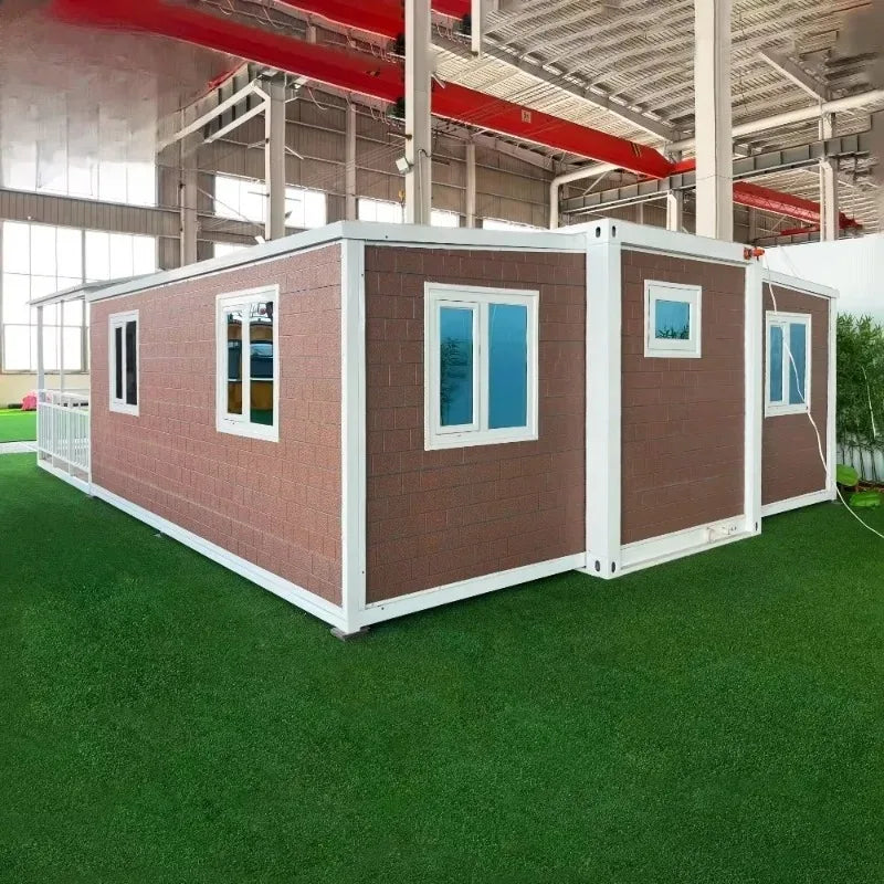20ft Wood Nordic Folding Container House 2 Bedroom Prefab Tiny Home with Bathroom Easy Assembly for Outdoor Camping