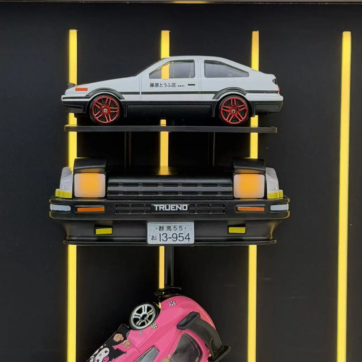 AE86 Alloy Diecast Key Holder with Openable Headlights, Hanging Hook for Home Keys & Small Items, Creative JDM Car Decor Gift